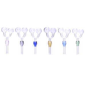 2PCS/Pack 5.5″ Double Bowl slingshot Shape Skull Glass Oil Burner Pipe