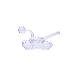 6" Glass Tank Shape Bubbler Oil Burner Water Pipe