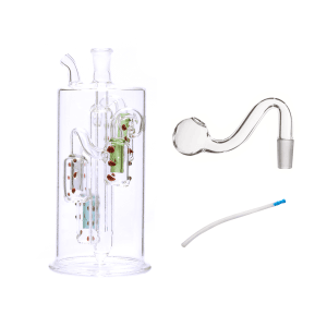 6 inch 10mm Oil Burner Glass Bubbler Water Pipe Bong with Bowl Whip