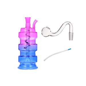 Portable Layered Shape ball Perc Oil Burner Water Pipe Glass
