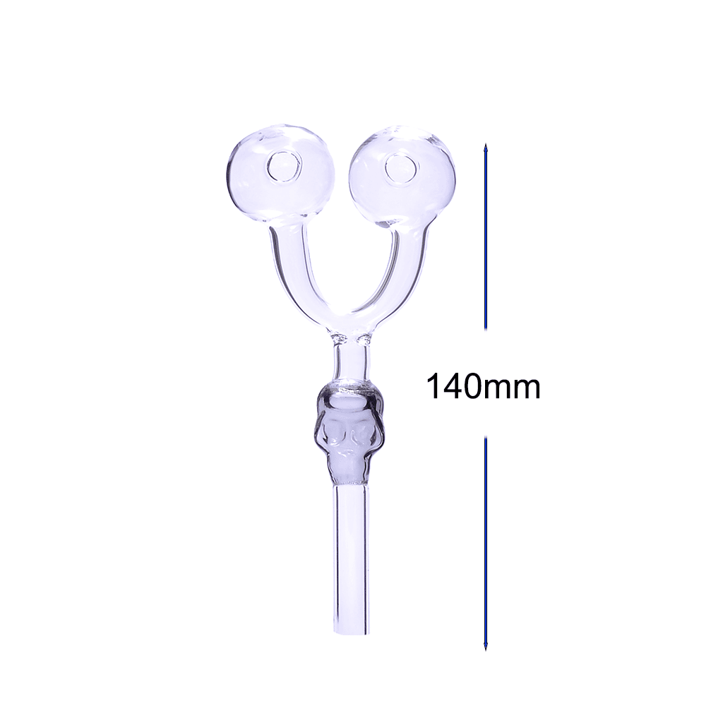 2PCS/Pack 5.5″ Double Bowl slingshot Shape Skull Glass Oil Burner Pipe - Image 2