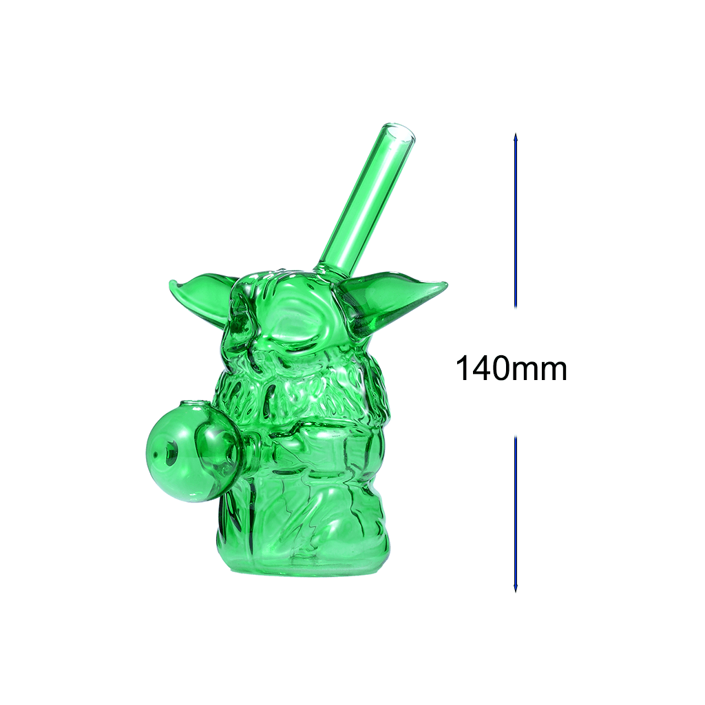 Baby Yoda Shaped Glass Bubbler Oil Burner Water Pipe - Image 2