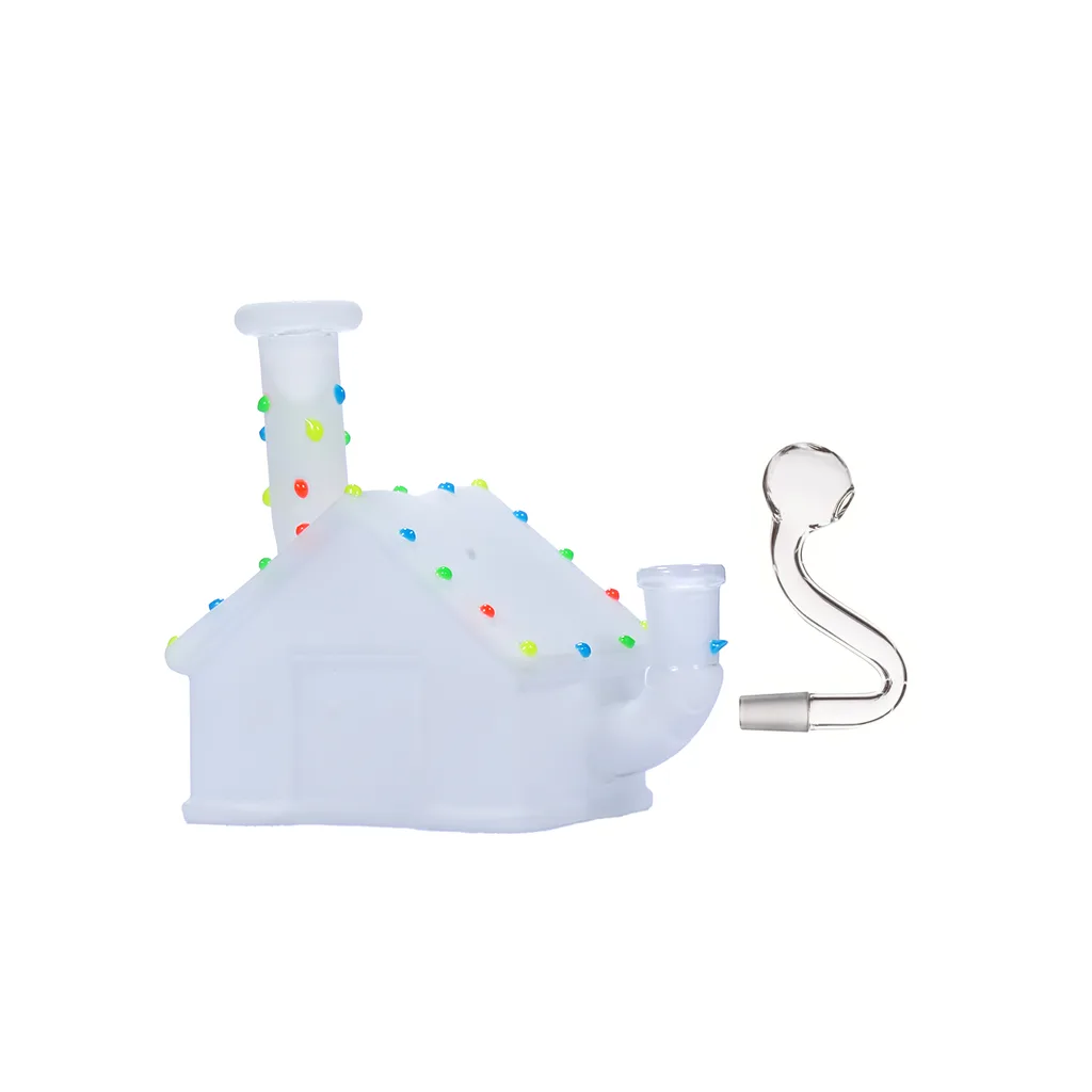 14mm Portable House Shaped Water Pipe Glass Oil Bubbler Kit