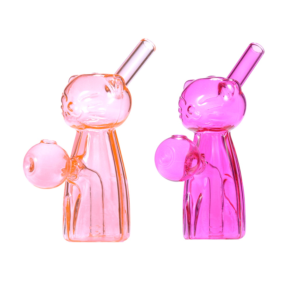 5inch Cat Shaped Glass Bubbler Oil burner Water Pipe