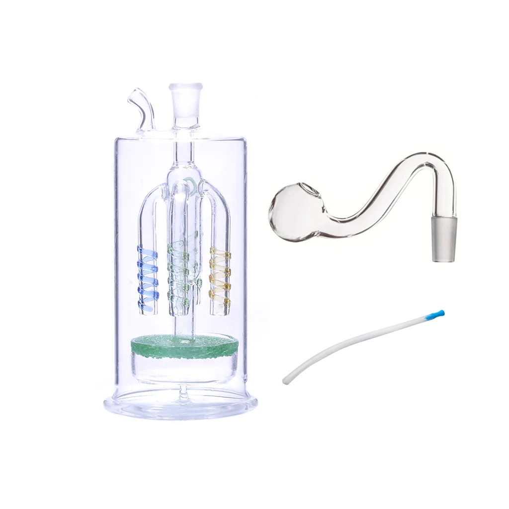 6 inch Bottle Shape Tree Honeycomb Perc Glass Oil Burner Water Pipe