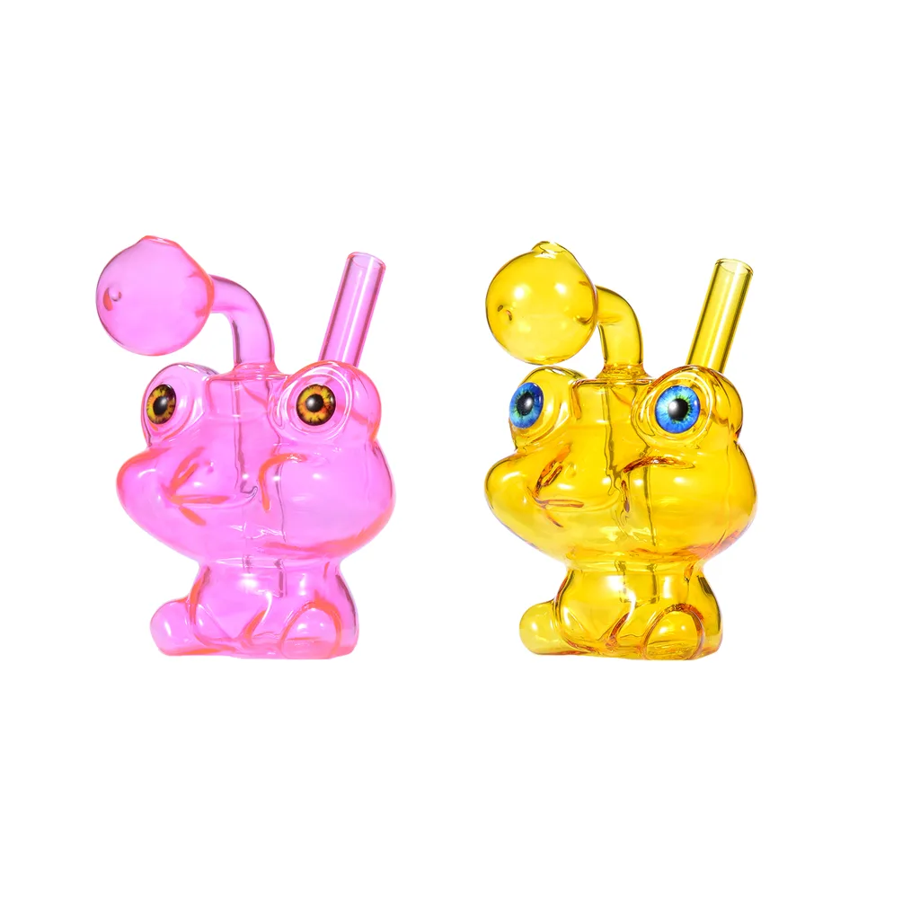 Cute Big Eyes Frog Shape All in one Glass Oil Burner Water Pipe