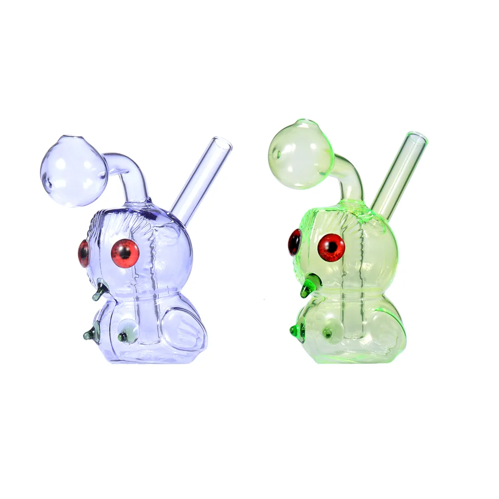 Portable Owl Shaped Glass Bubbler Oil Burner Water Pipe