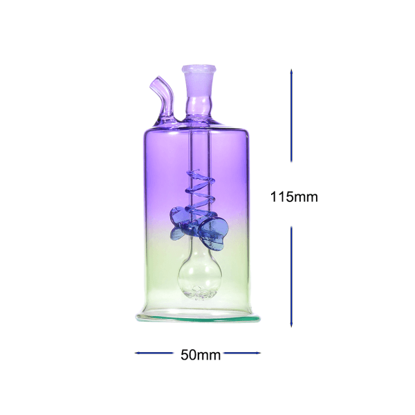 10mm Female Colored 4.5inch Bottle Shape Flower Ball Perc Oil Burner Glass Water Pipe - Image 3